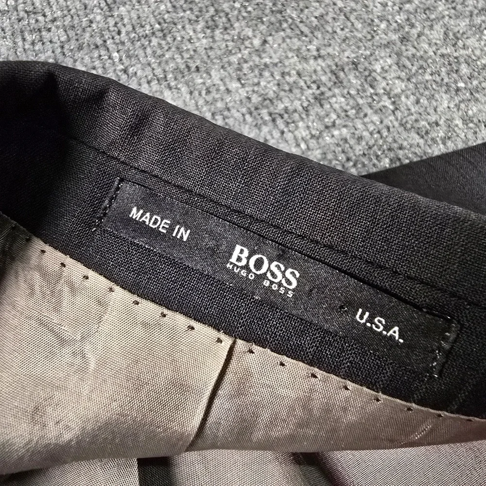 Hugo Boss Pasolini Movie Union USA Blazer Mens 44L Charcoal Grey Suit Jacket